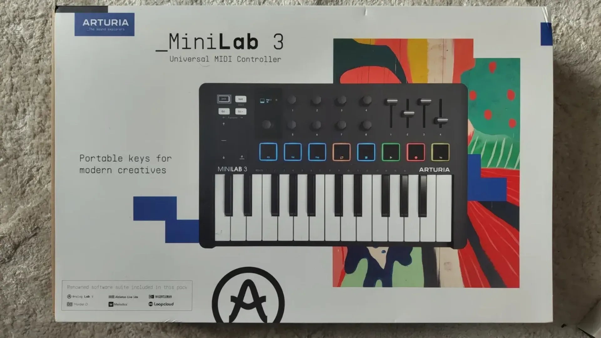 Pirmoji skelbimo nuotrauka: „Arturia MiniLab 3“ MIDI valdiklis